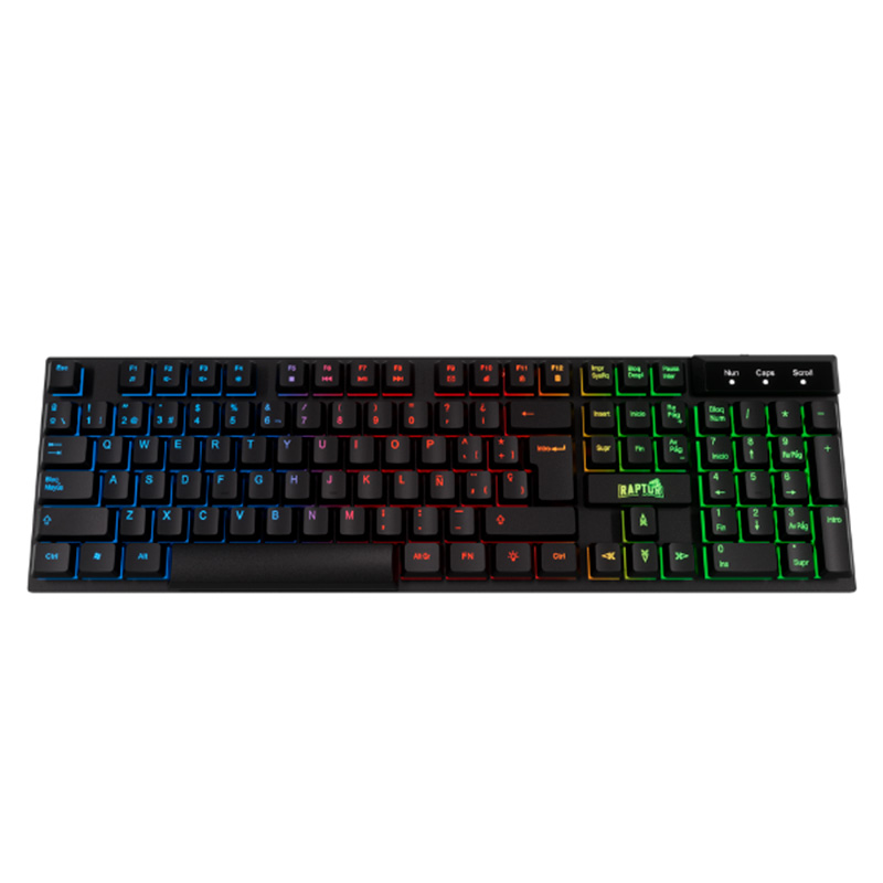 Perifericos Teclado USB Raptor Fireclaw Rainbow Gamer RAP-TEC-MEMB-104-CN