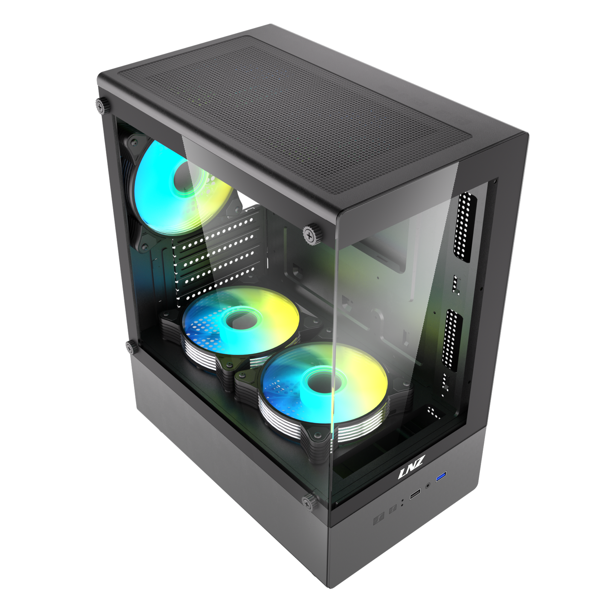 Gabinete Gamer LNZ P10 X5 Fan ARGB Black P10-ARGB-BLK