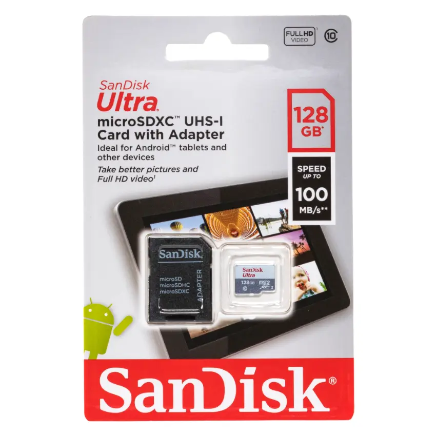 Almacenamiento MicroSD Sandisk 128GB Ultra C10 SDSQUNR-128G-GN6TA