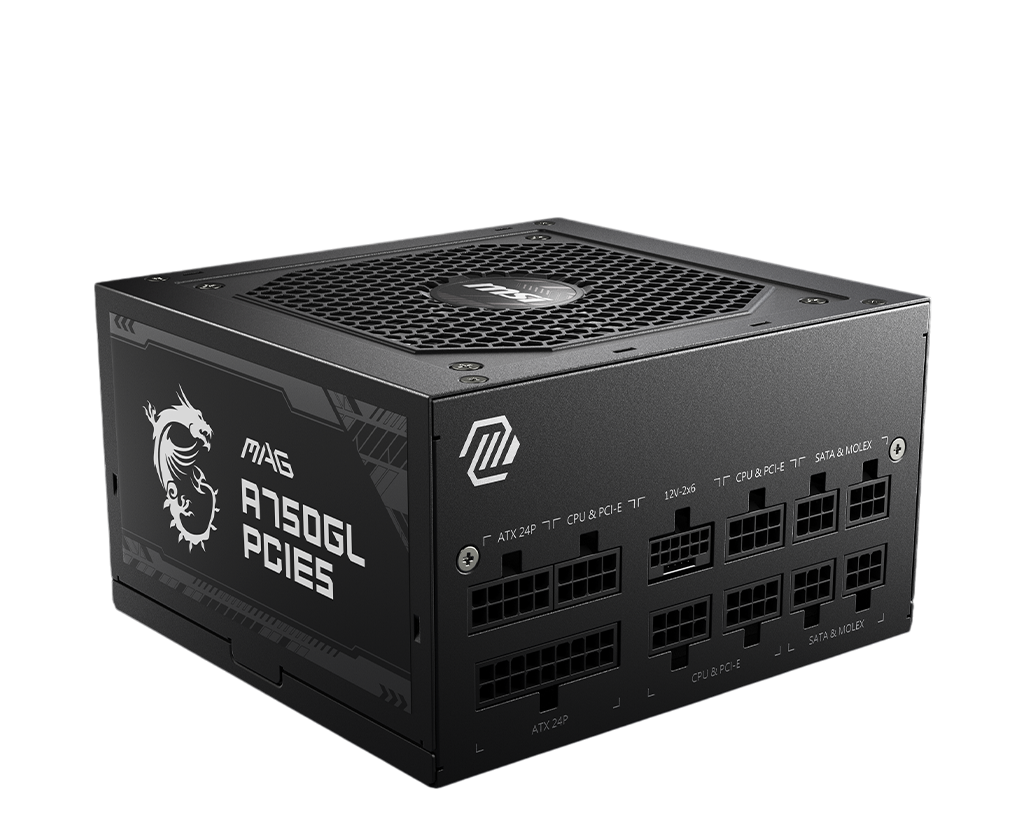 Fuente Certificada MSI 750W 80 Plus Gold Full Modular MAG A750GL PCIE5