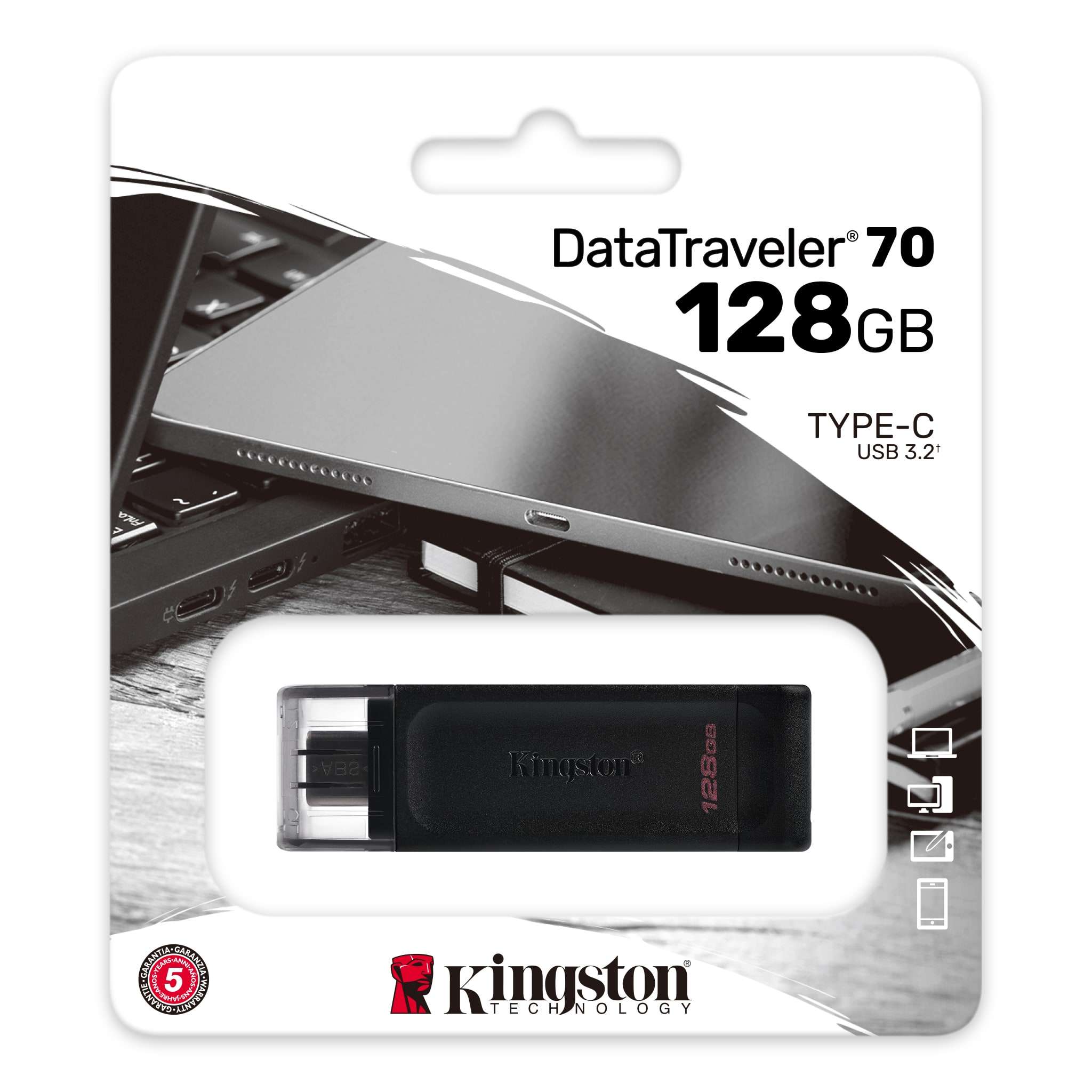 Almacenamiento Pendrive Kingston 128GB DT70 Tipo C 3.2