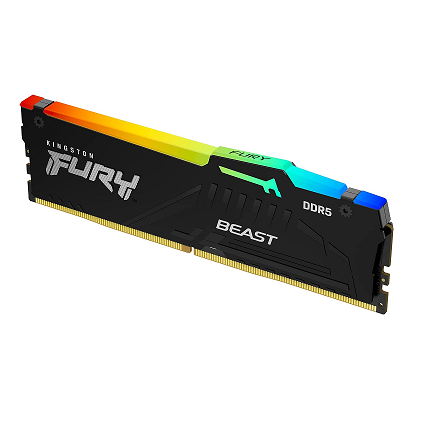Memoria Ram DDR5 32GB Kingston 5200MHz Fury Beast RGB Black KF552C40BBA-32