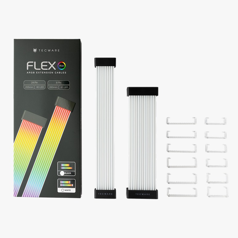 Cable Extension Tecware Flex Cover MB + GPU ARGB Black TWAC-FLEX-BKAR