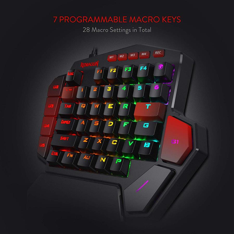 Perifericos Teclado USB Redragon Diti Black Switch Brown Gamer Mecanico K585RGB
