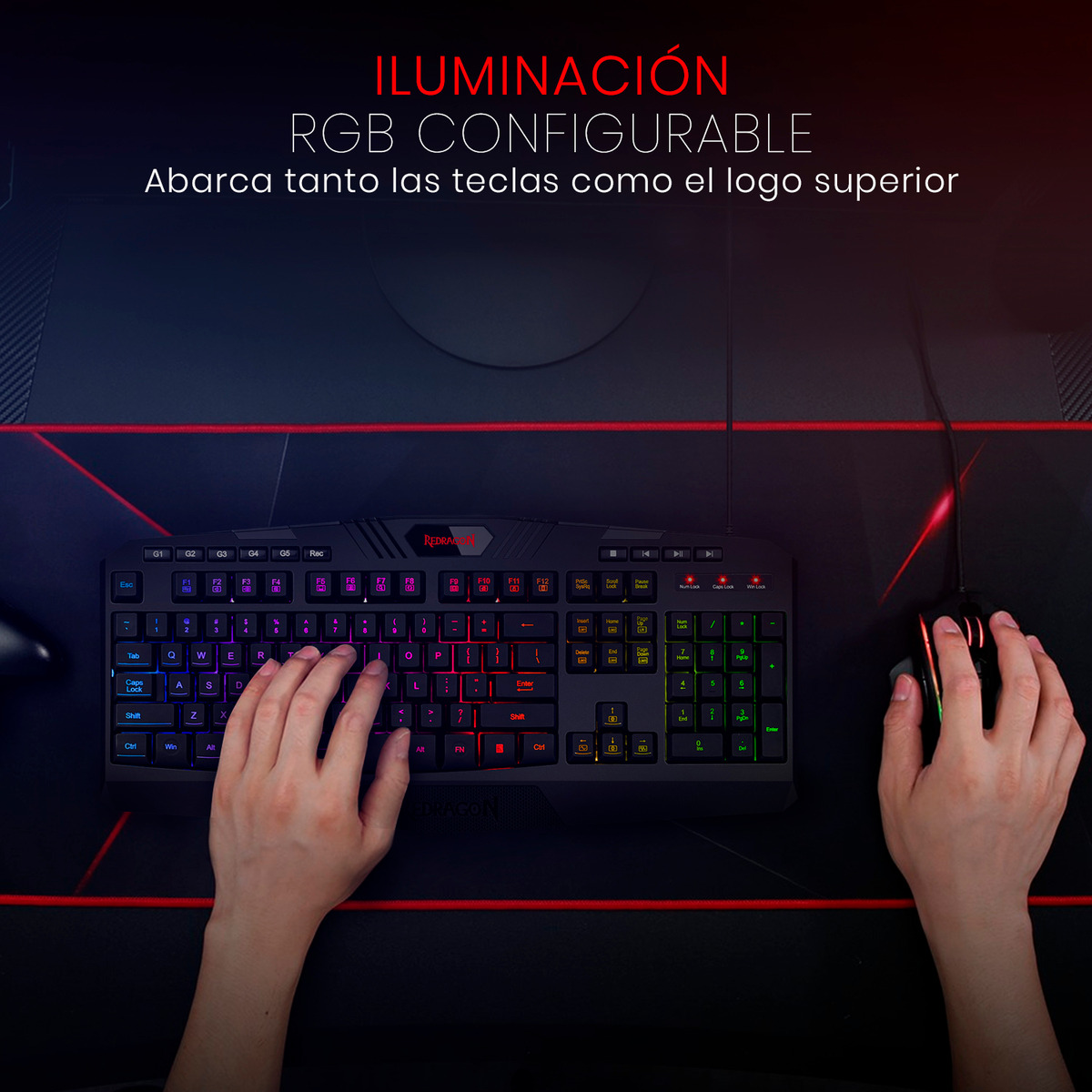 Perifericos Teclado USB Redragon Harpe PRO Gamer K503A-RGB-SP