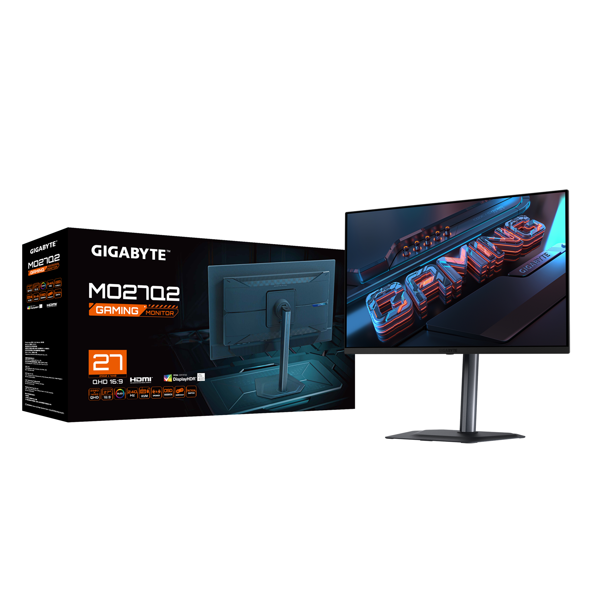 Monitor 27 Gigabyte 2K QHD 240Hz OLED 0.03ms MO27Q2