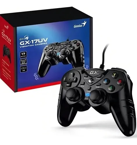 Perifericos Joystick Genius Vibration USB MaxFire GX-17UV Black