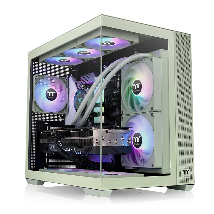 Gabinete Gamer Thermaltake View 380 TG X4 Fan ARGB Matcha Green CA-1Z2-00MEWN-00