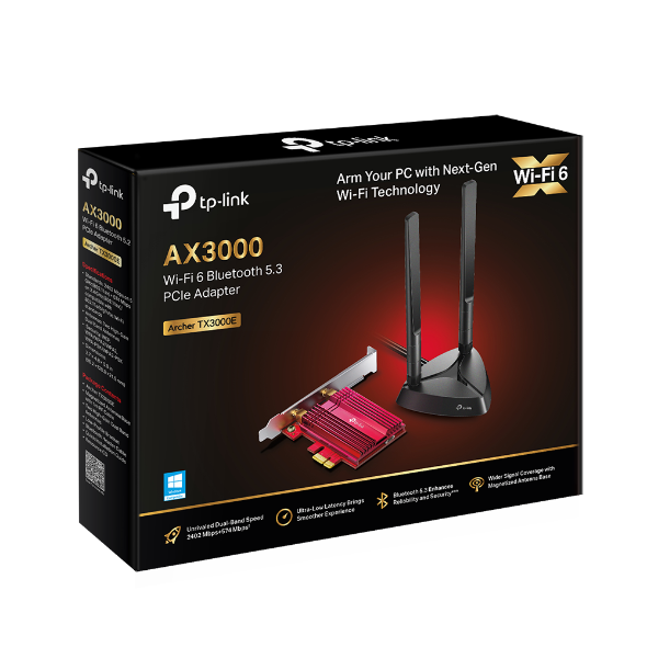 Conectividad Placas WiFi Dual Band Tp-Link PCIe Archer TX3000E Bluetooth 5.3