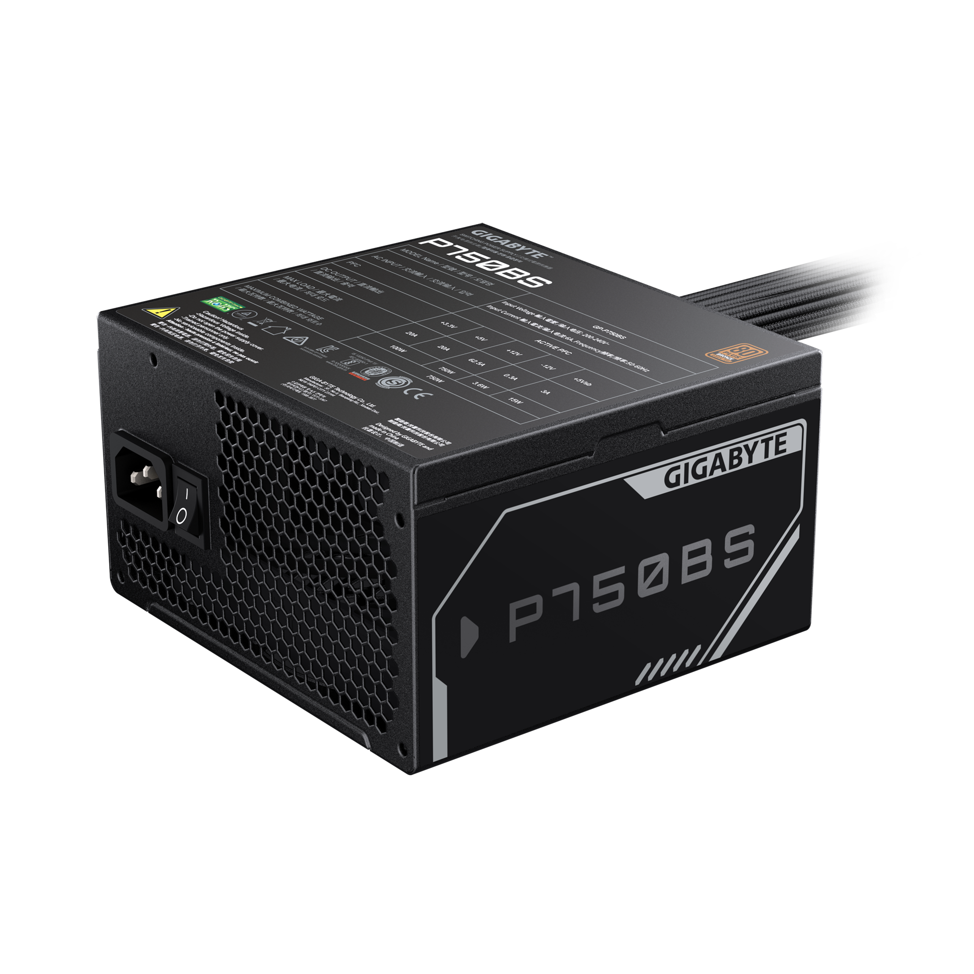 Fuente Certificada Gigabyte 750W 80 Plus Bronze GP-P750BS