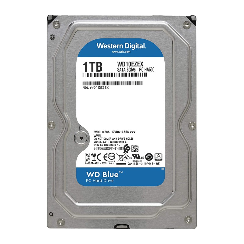 Almacenamiento Disco Rigido HDD Western Digital 1TB Blue 3.5mm Sata WD10EZRZ