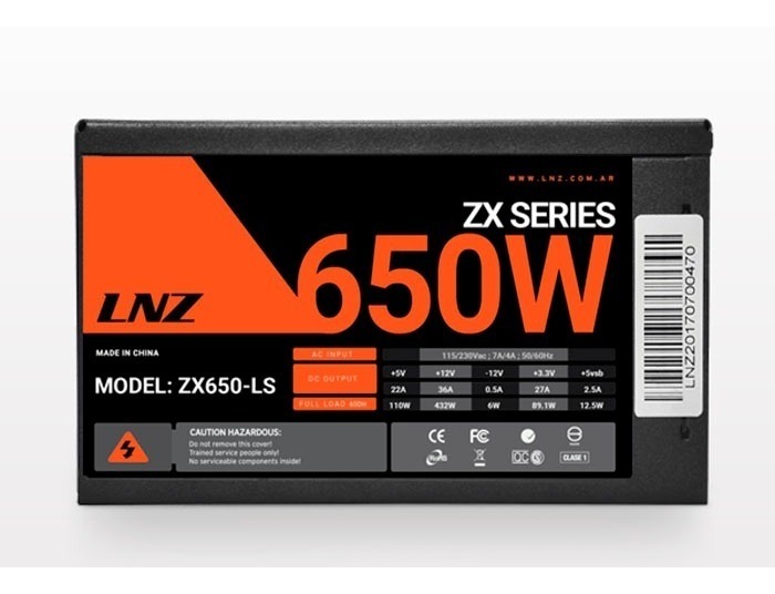 Fuente Generica LNZ 650W ZX650-GZ