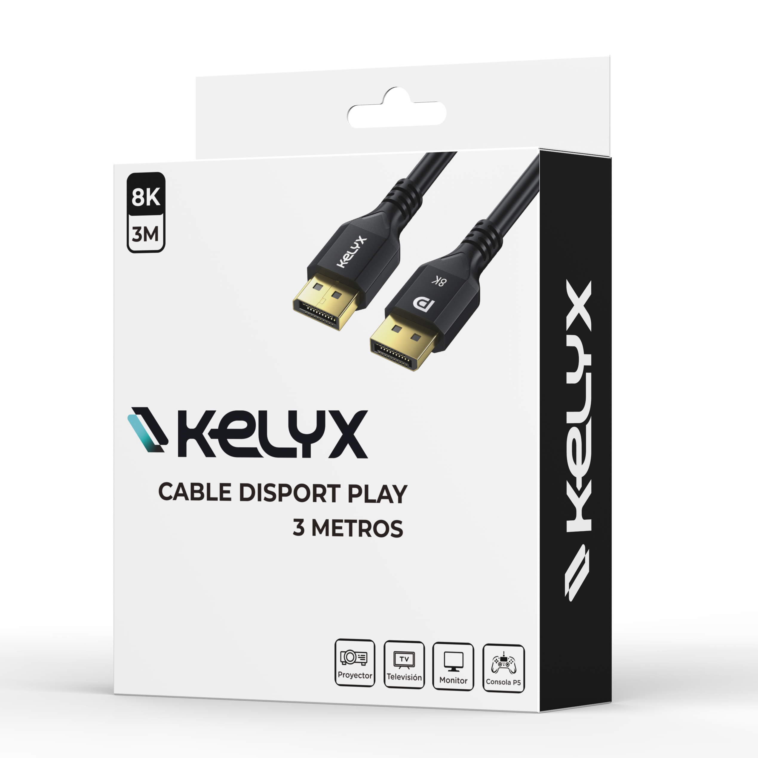 Cable Video Kelyx DisplayPort A DisplayPort 8K 1.4v 3mts KL-CBL-DP-8K-3M