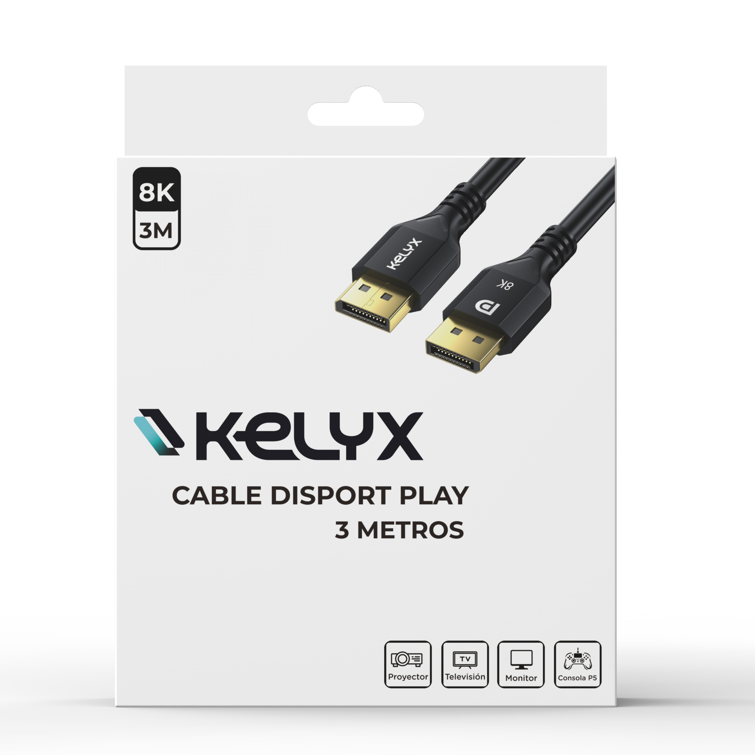Cable Video Kelyx DisplayPort A DisplayPort 8K 1.4v 3mts KL-CBL-DP-8K-3M