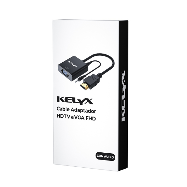 Cable Adaptador Kelyx Hdmi A Vga C/Audio KL-CBL-HDTV-VGA