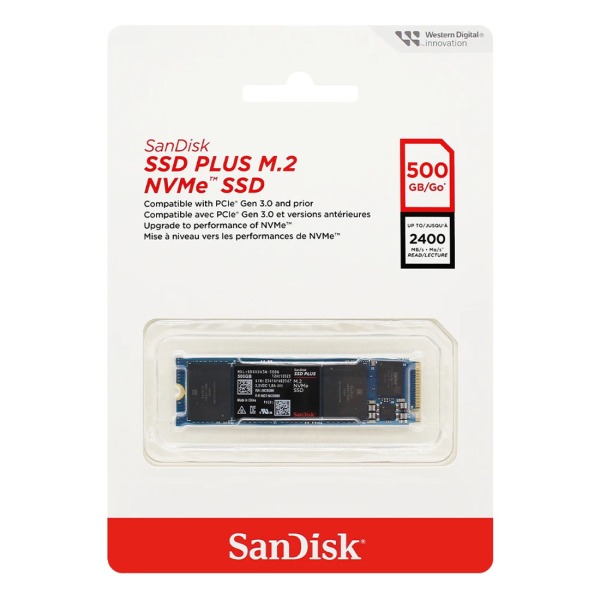 Almacenamiento Disco Solido SSD NVMe Sandisk 500GB M.2 Plus SDSSDA3N-500G-G26