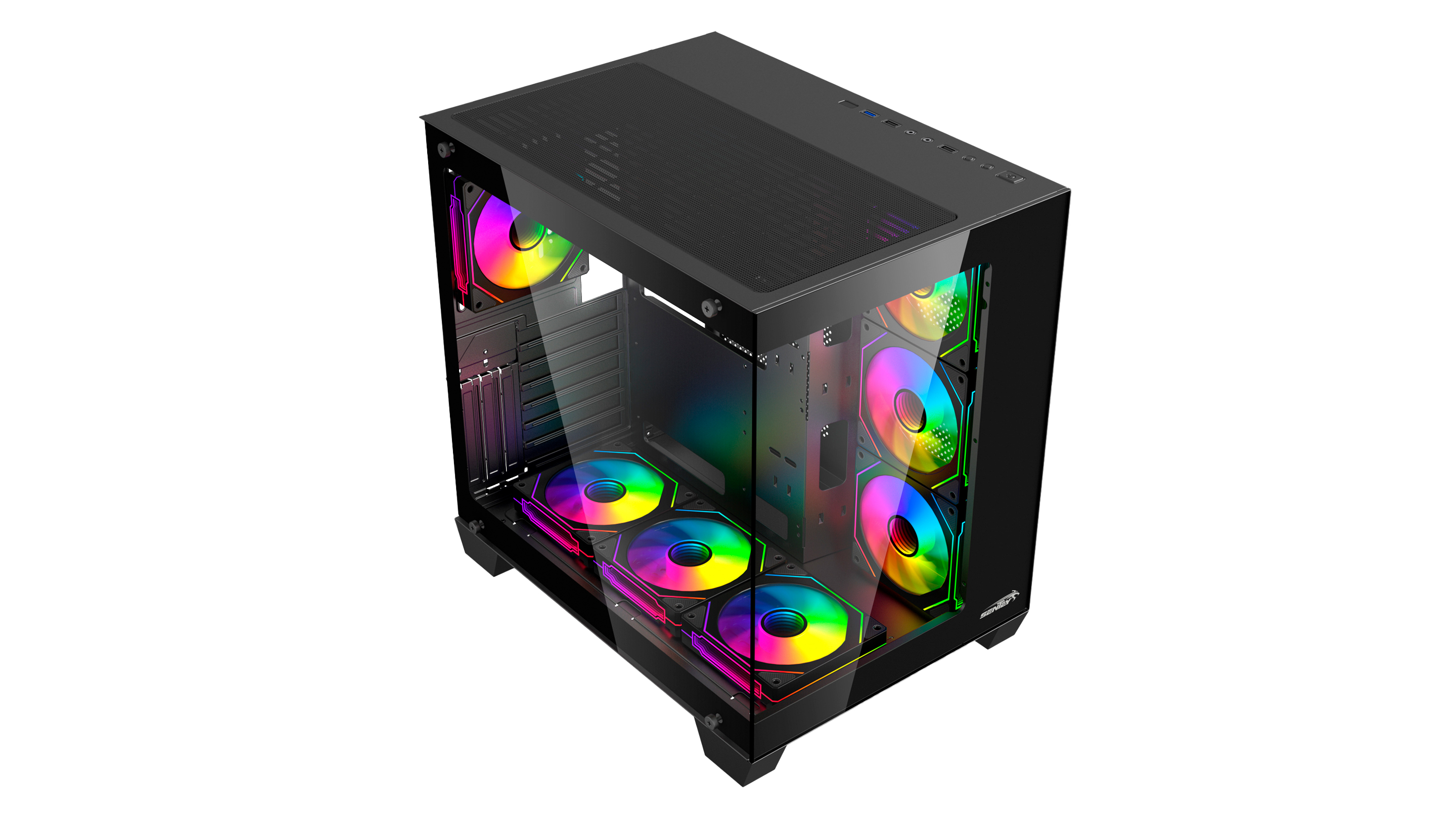 Gabinete Gamer Sentey A35 PRO X7 Fan ARGB Black A35PRO-BLK