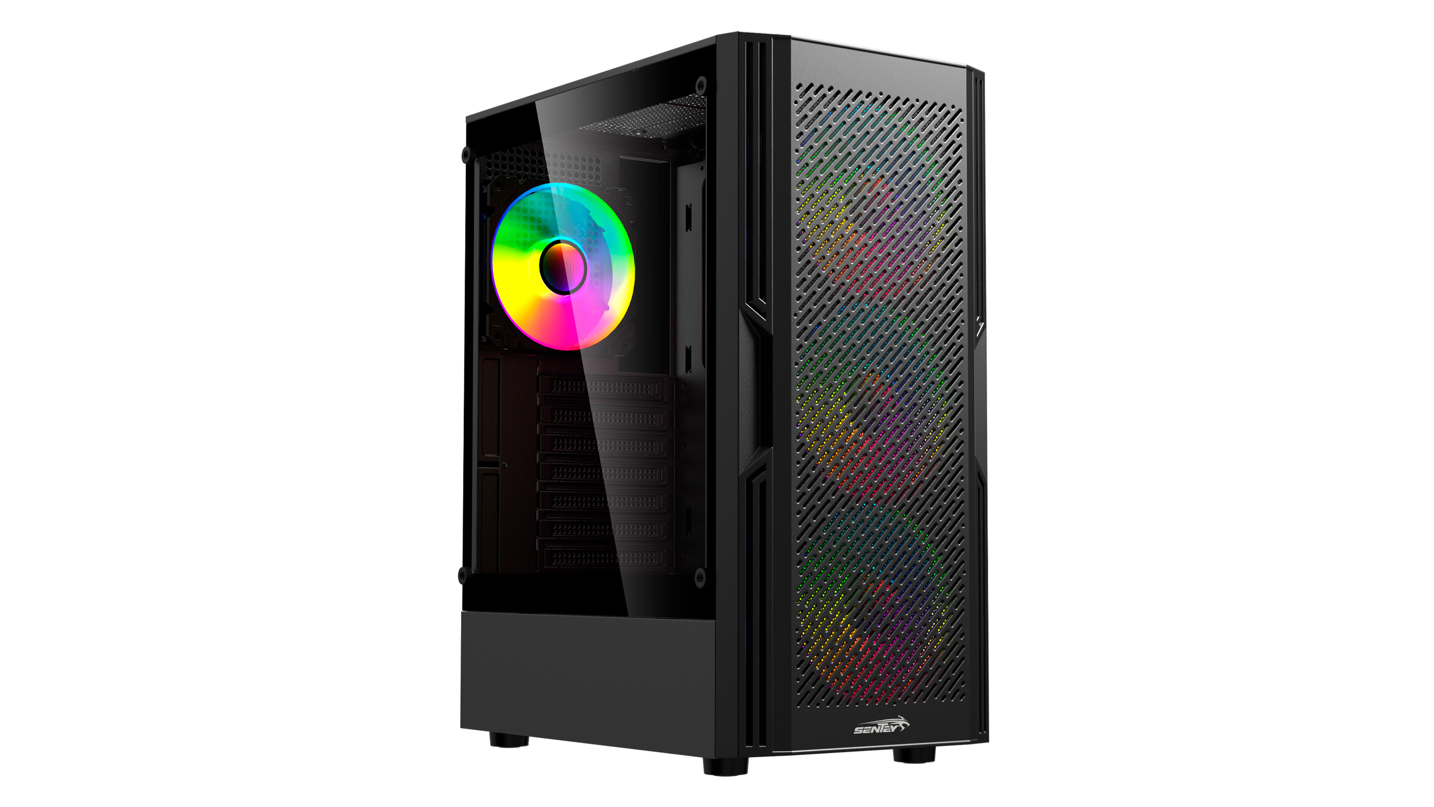Gabinete Gamer Sentey Hunter X4 Fan ARGB Black HUNTER-BLKA