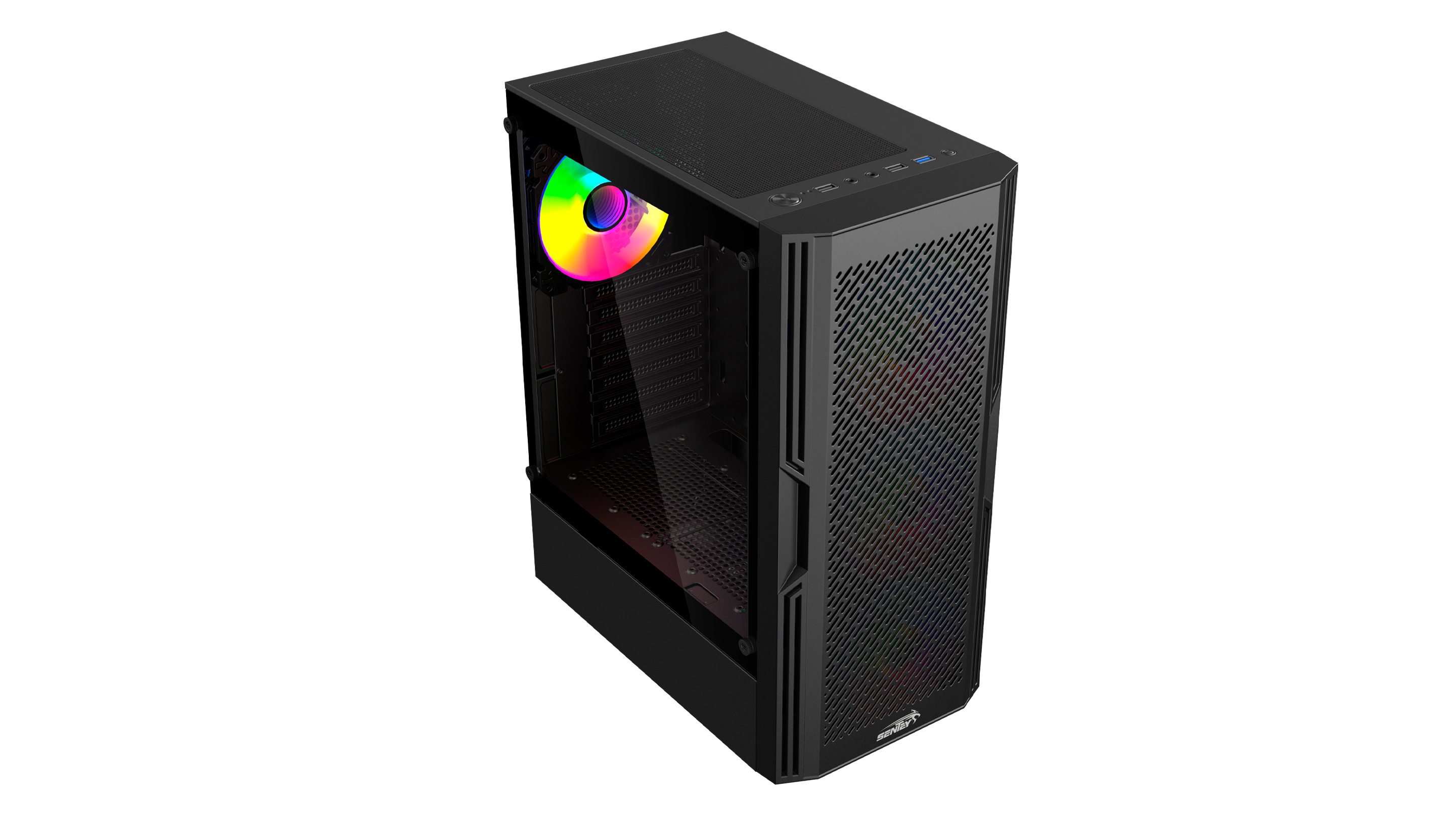 Gabinete Gamer Sentey Hunter X4 Fan ARGB Black HUNTER-BLKA