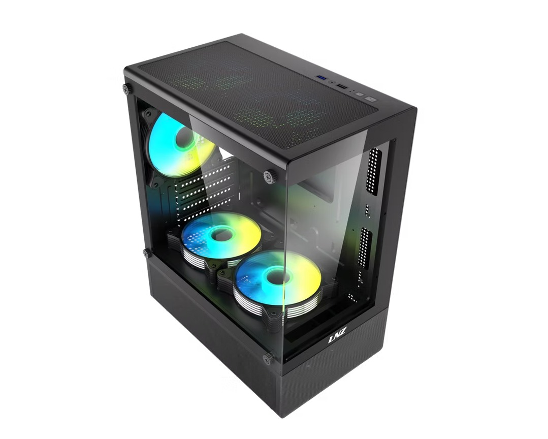 Gabinete Gamer LNZ P11 X5 Fan ARGB Black P11-ARGB-BLKM