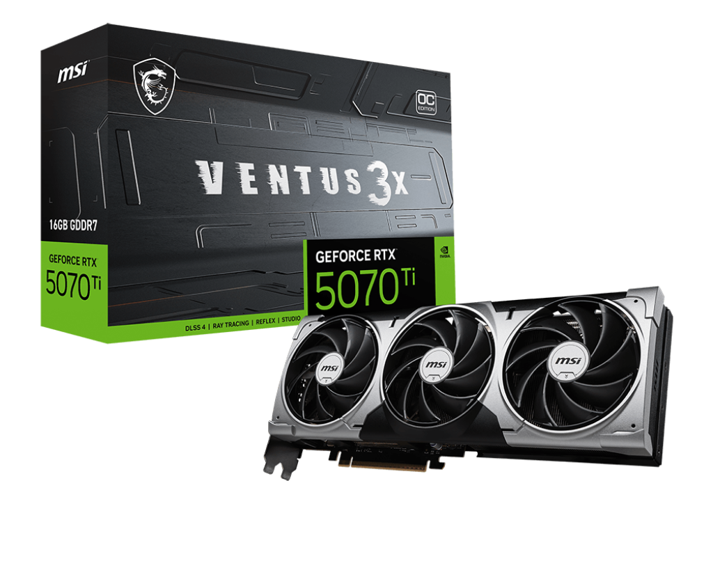Placa De Video Nvidia Geforce MSI RTX 5070 Ti Ventus 3X 16G OC G507T-16V3C