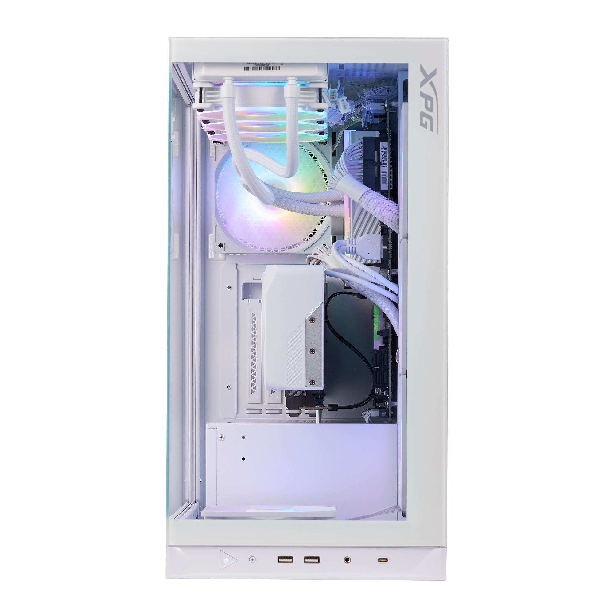 Gabinete Gamer XPG Invader X BTF X5 Fan ARGB White INVADERXBTFMT-WHCWW