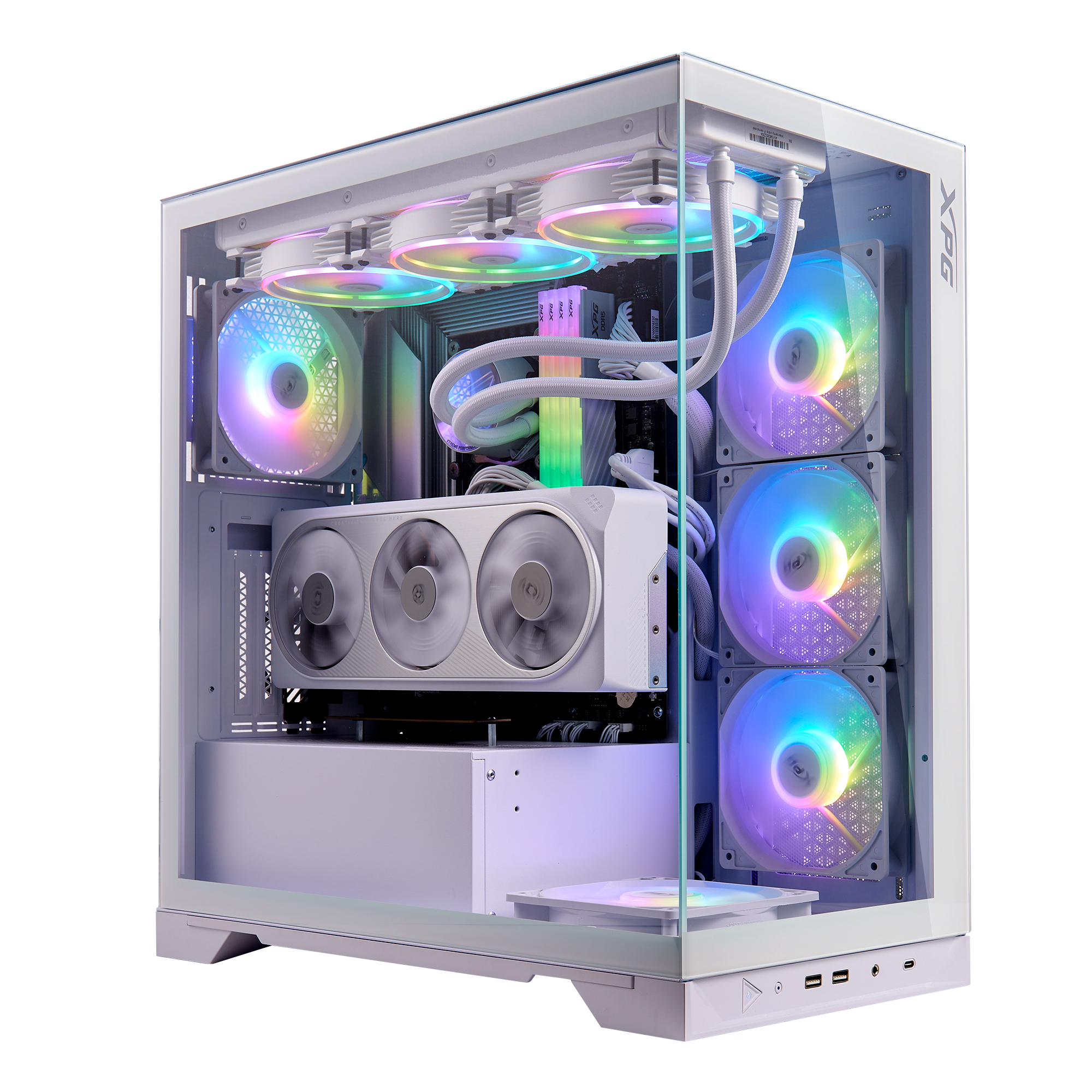 Gabinete Gamer XPG Invader X BTF X5 Fan ARGB White INVADERXBTFMT-WHCWW