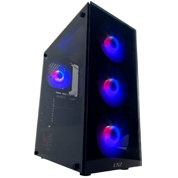 Gabinete Gamer LNZ Y10 X4 Fan ARGB Black Y10-SF-ARGB
