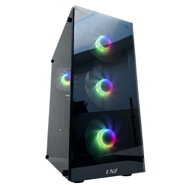 Gabinete Gamer LNZ Y10 X4 Fan ARGB Black Y10-SF-ARGB