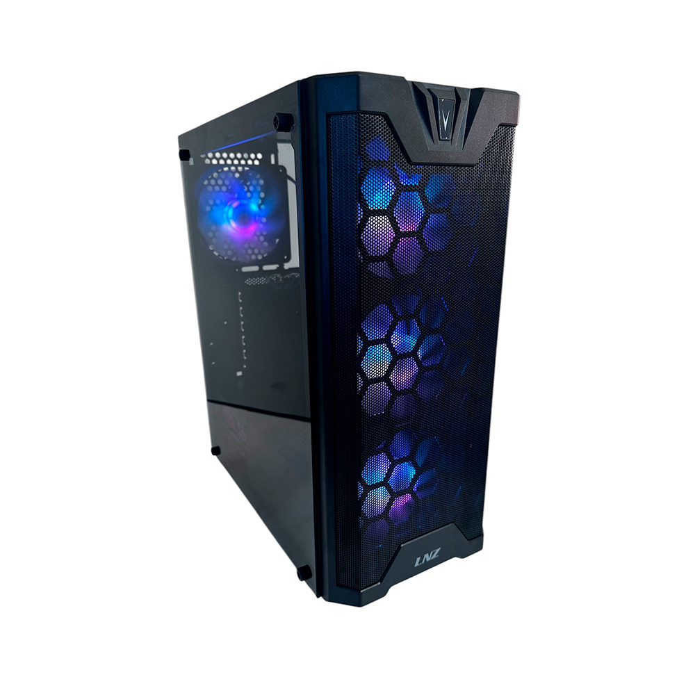 Gabinete Gamer LNZ Y11 X4 Fan ARGB Black Y11-SF-ARGB