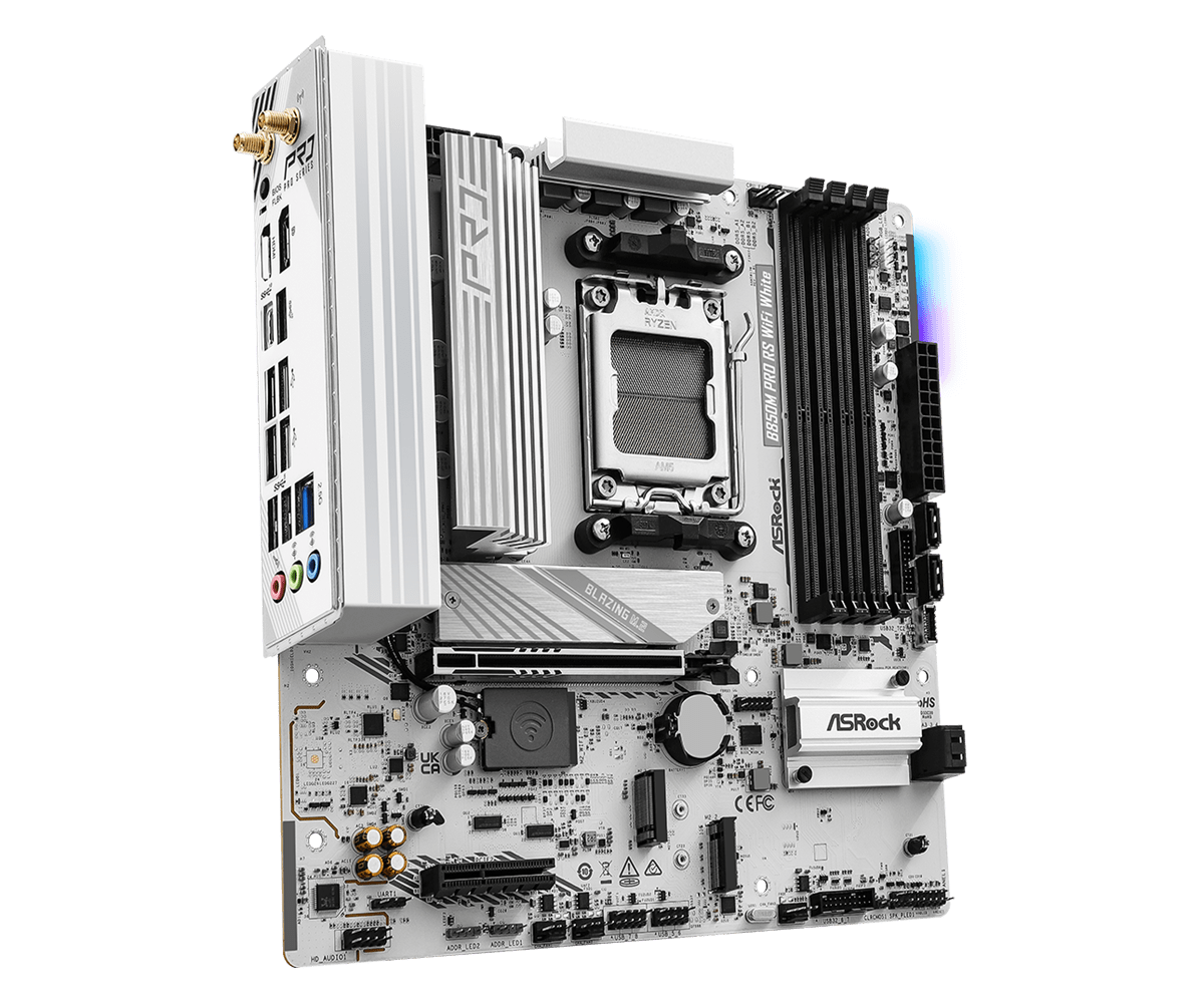 Motherboard Amd Asrock B850M PRO RS WiFi White AM5