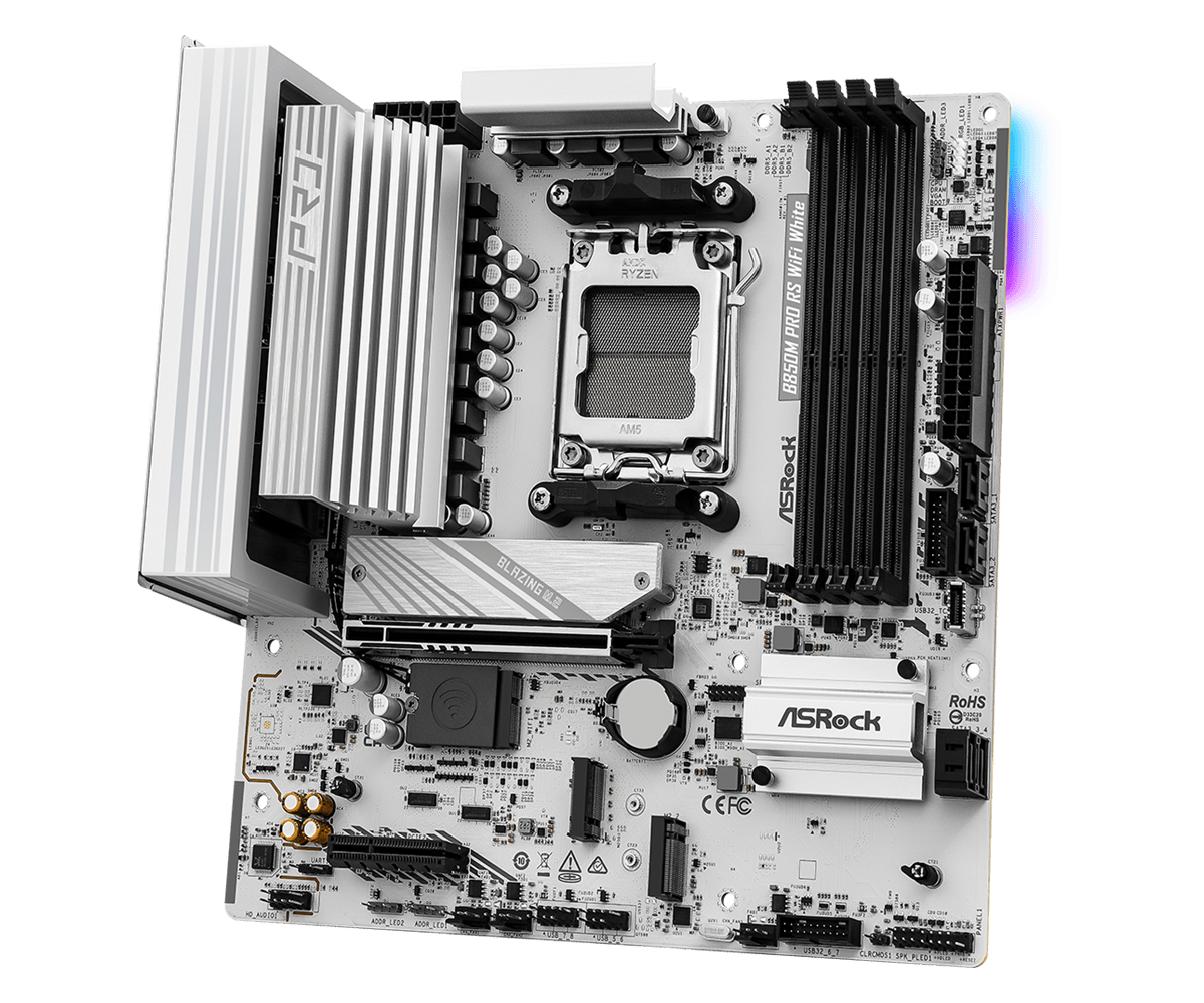 Motherboard Amd Asrock B850M PRO RS WiFi White AM5