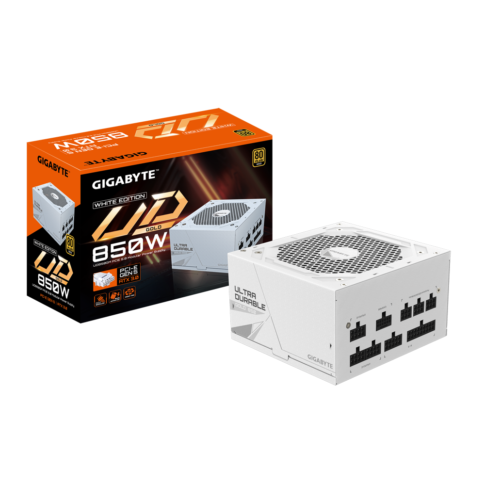 Fuente Certificada Gigabyte 850W UD White ICE 80 Plus Gold Full Modular GP-UD850GM PG5W