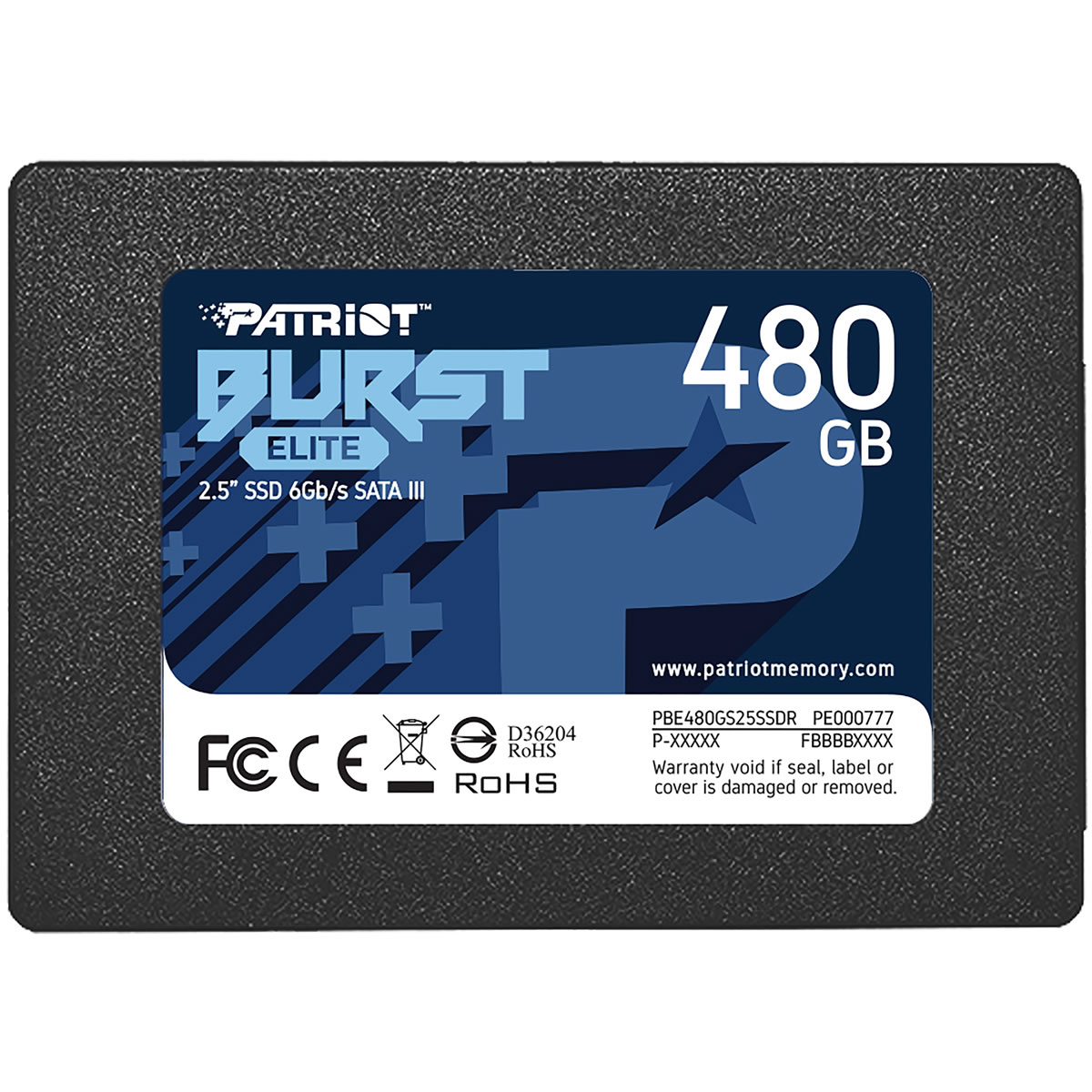 Almacenamiento Disco Solido SSD SATA Patriot 480GB Burst Elite PBE480GS25SSDR