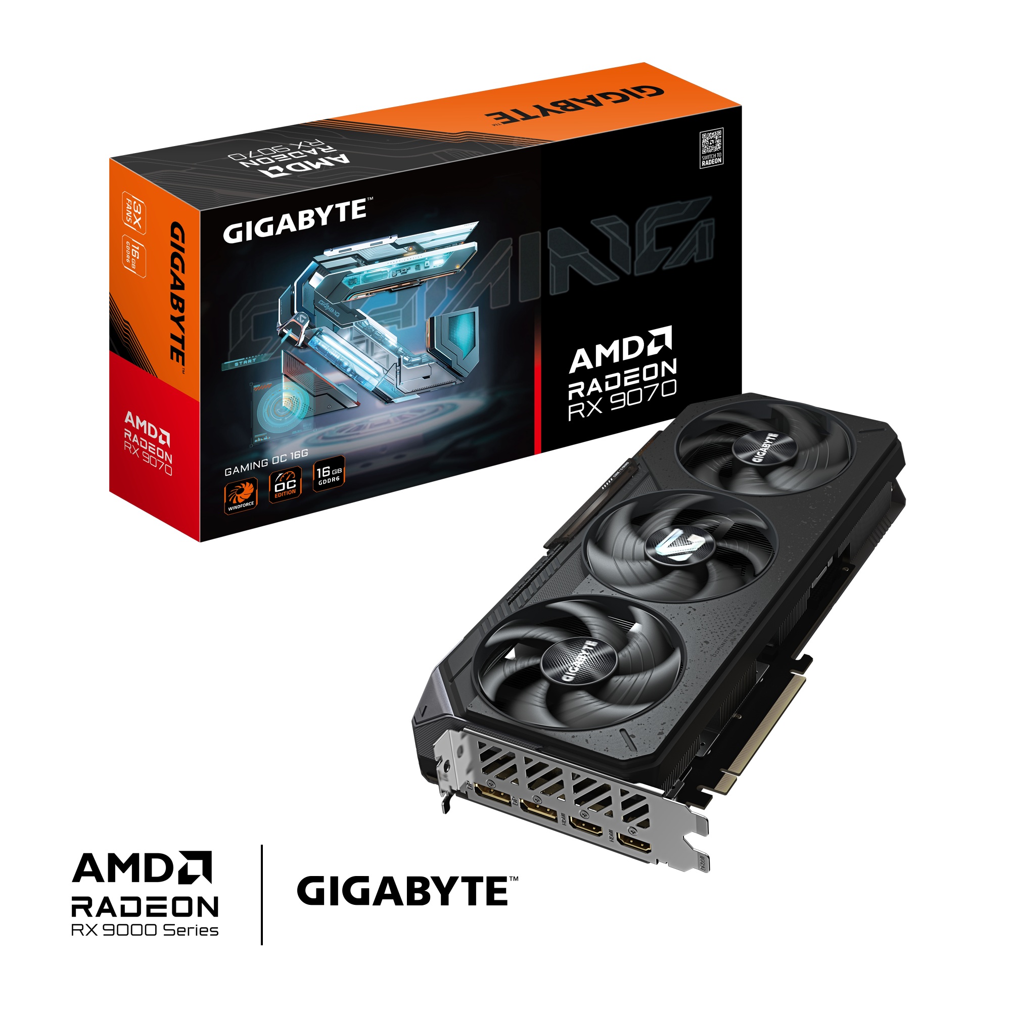 Placa De Video Radeon Gigabyte RX 9070 Gaming OC 16G GV-R9070GAMING OC-16GD