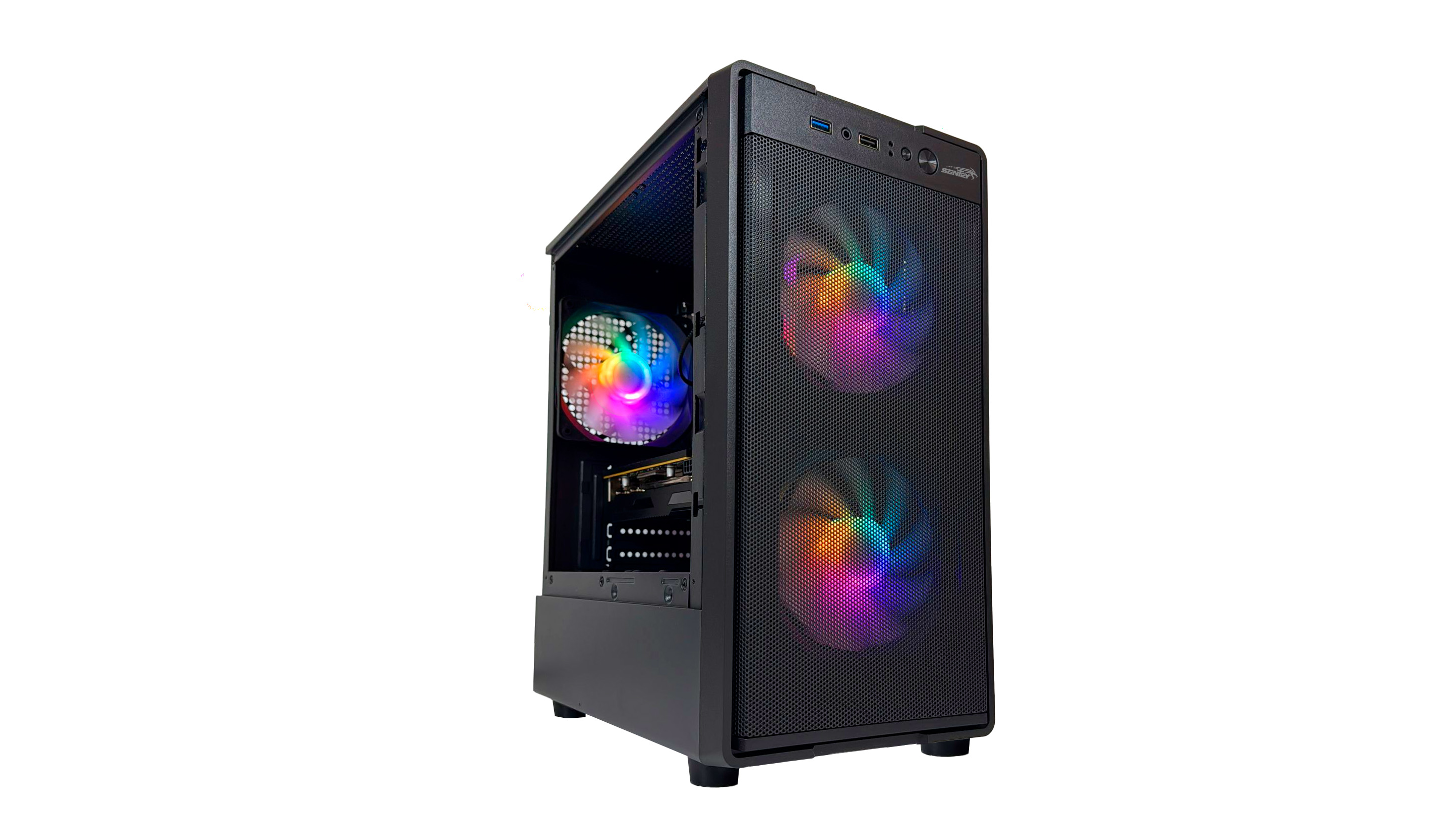 Gabinete Gamer Sentey M12 X3 Fan ARGB Black M12BLK.SF