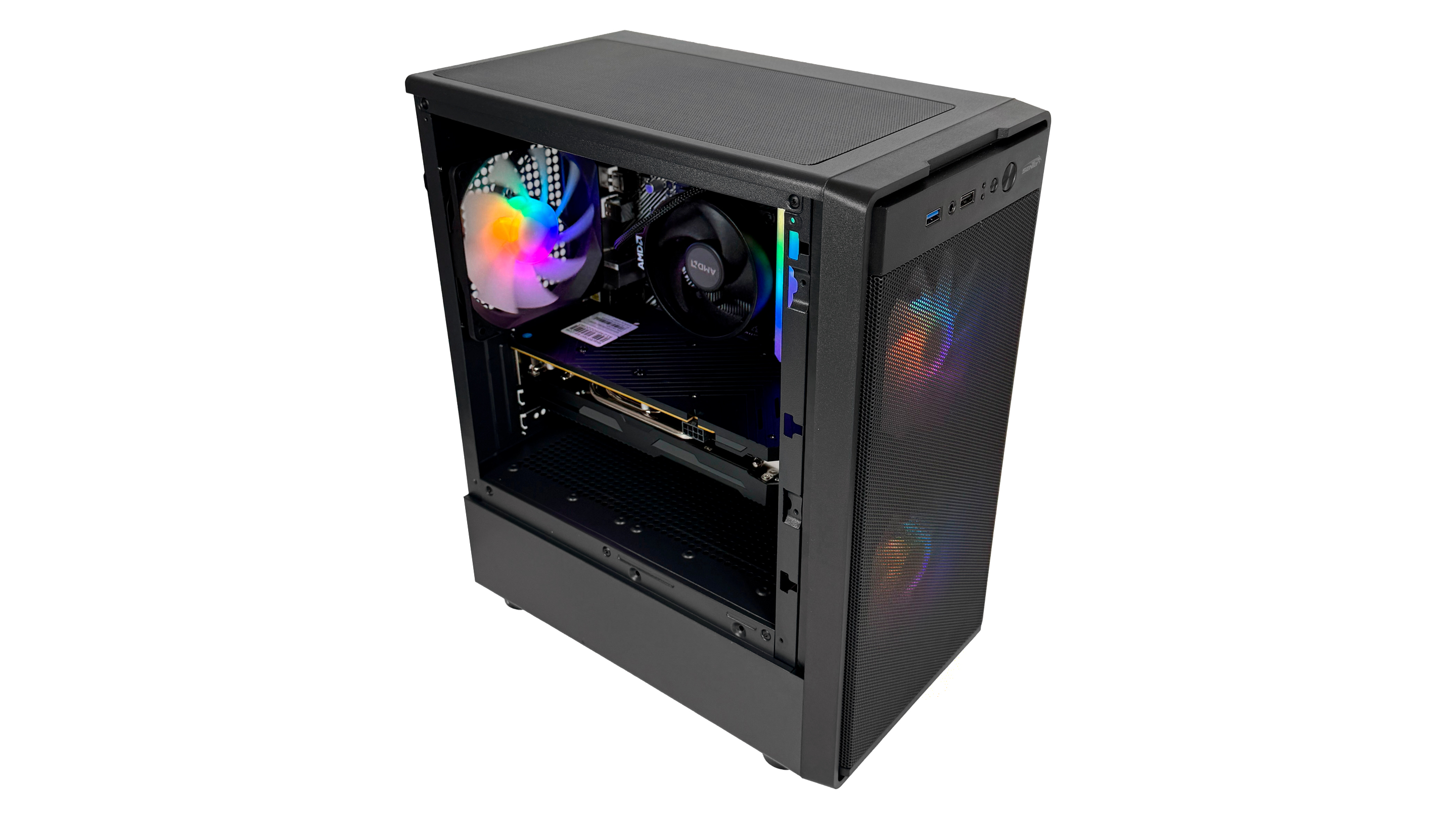 Gabinete Gamer Sentey M12 X3 Fan ARGB Black M12BLK.SF