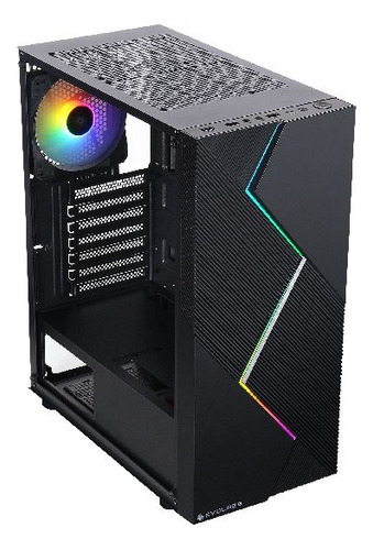 Gabinete Gamer Evolabs Bolt X1 Fan ARGB Black EVO-100A