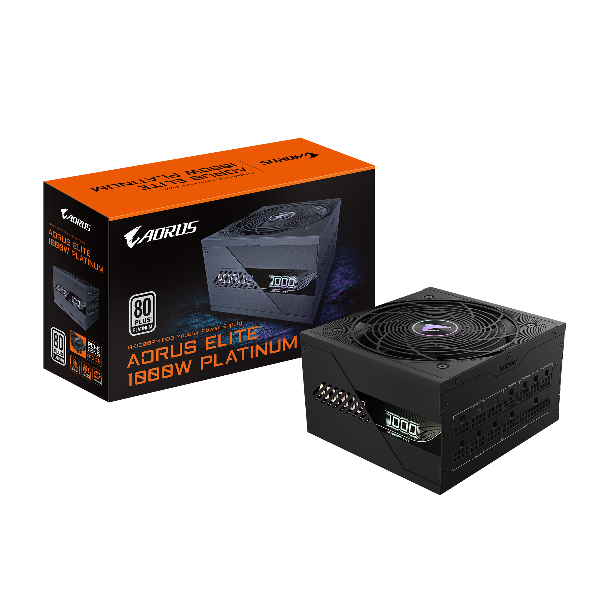Fuente Certificada Gigabyte Aorus Elite 1000W 80 Plus Platinum Full Modular GP-AE1000PM PG5
