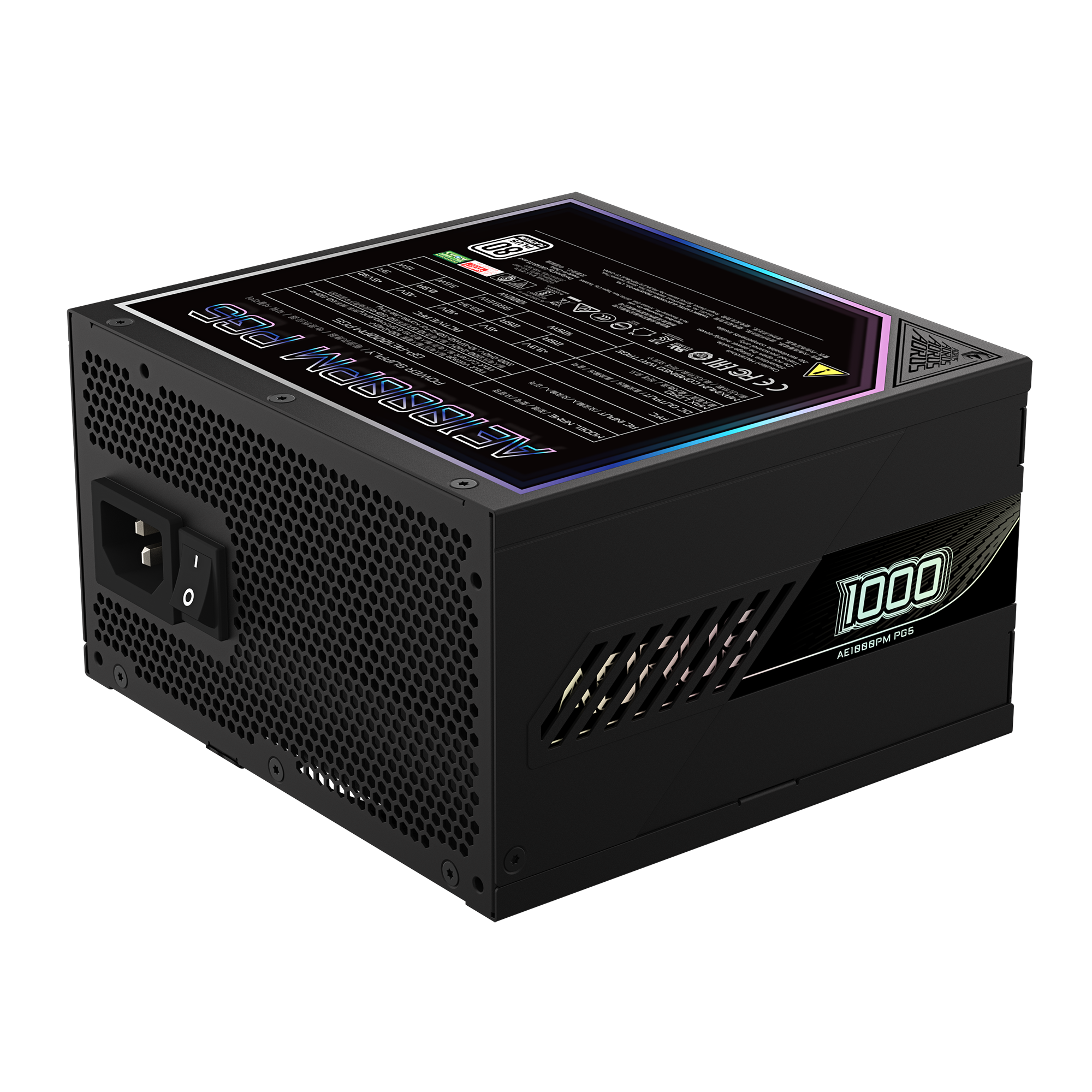 Fuente Certificada Gigabyte Aorus Elite 1000W 80 Plus Platinum Full Modular GP-AE1000PM PG5