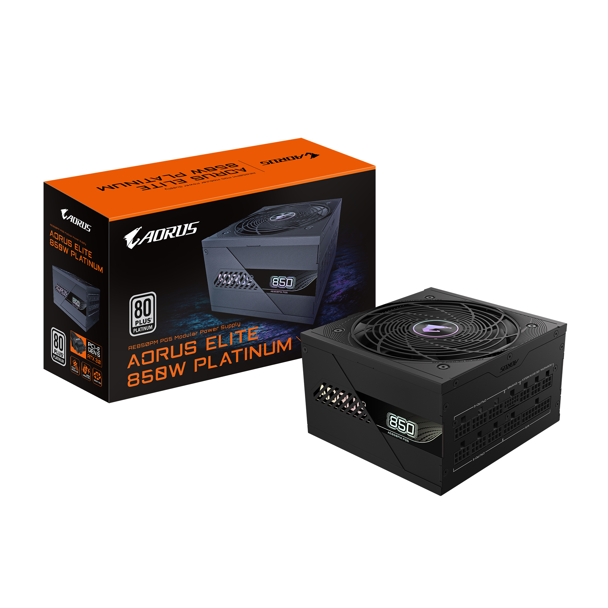 Fuente Certificada Gigabyte 850W Aorus Elite 80 Plus Platinum Full Modular GP-AE850PM PG5
