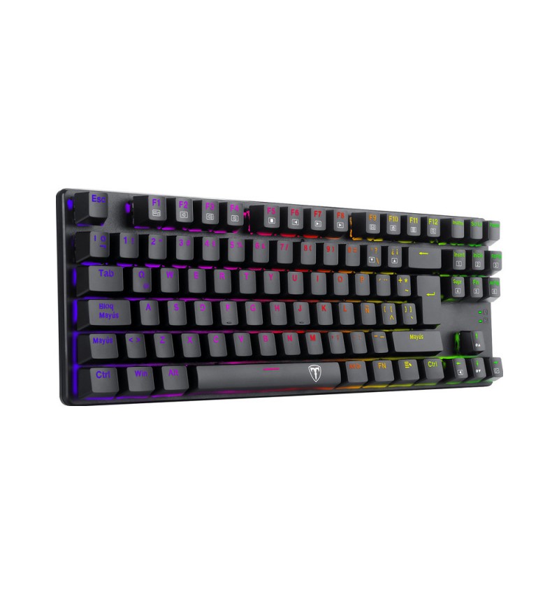 Perifericos Teclado USB T-Dagger Bora Black RGB Switch Blue Gamer Mecanico T-TGK315-BL