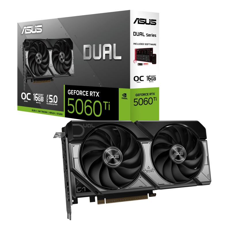 Placa De Video Nvidia Geforce Asus RTX 5060 Ti Dual 16GB OC DUAL-RTX5060TI-O16G