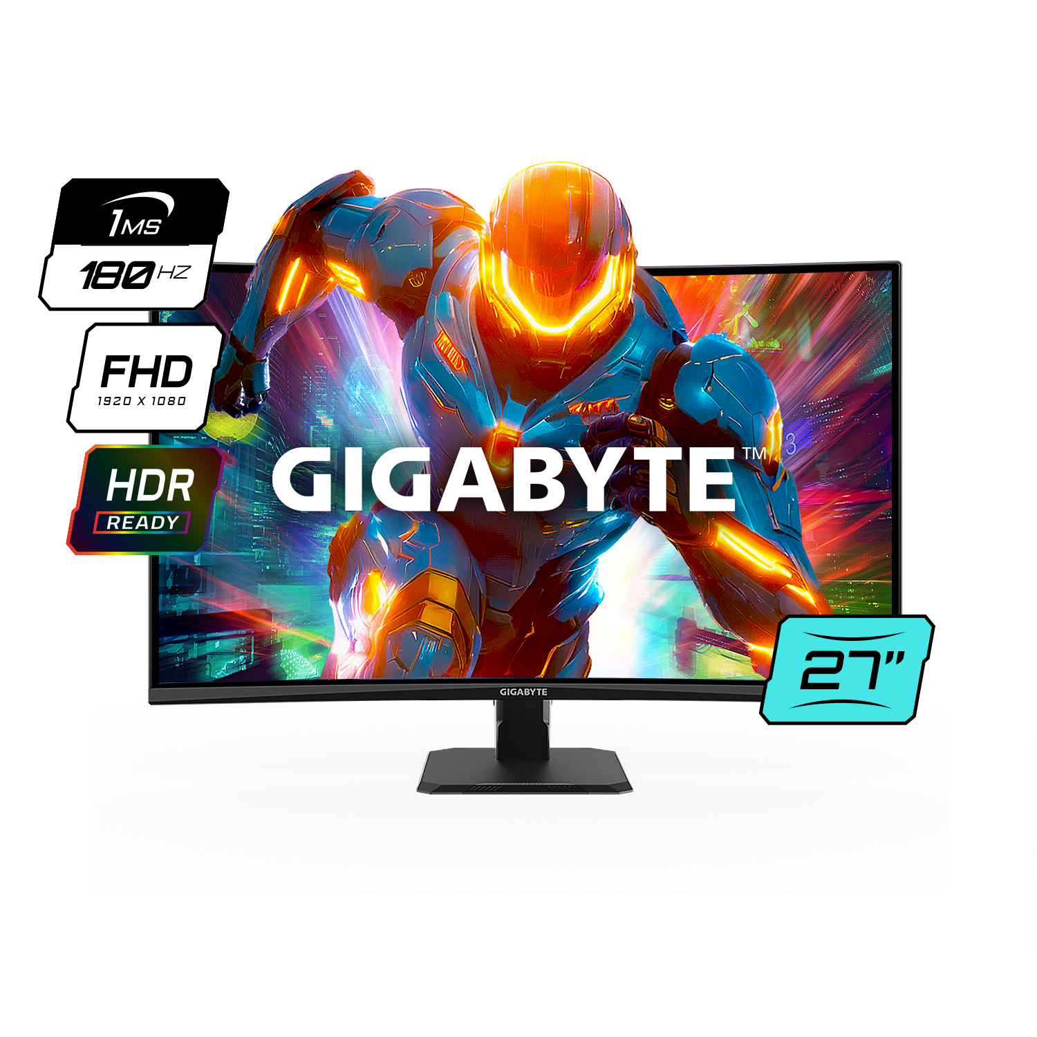 Monitor 27 Gigabyte 180Hz Full HD 1ms Curvo GS27FC AR1
