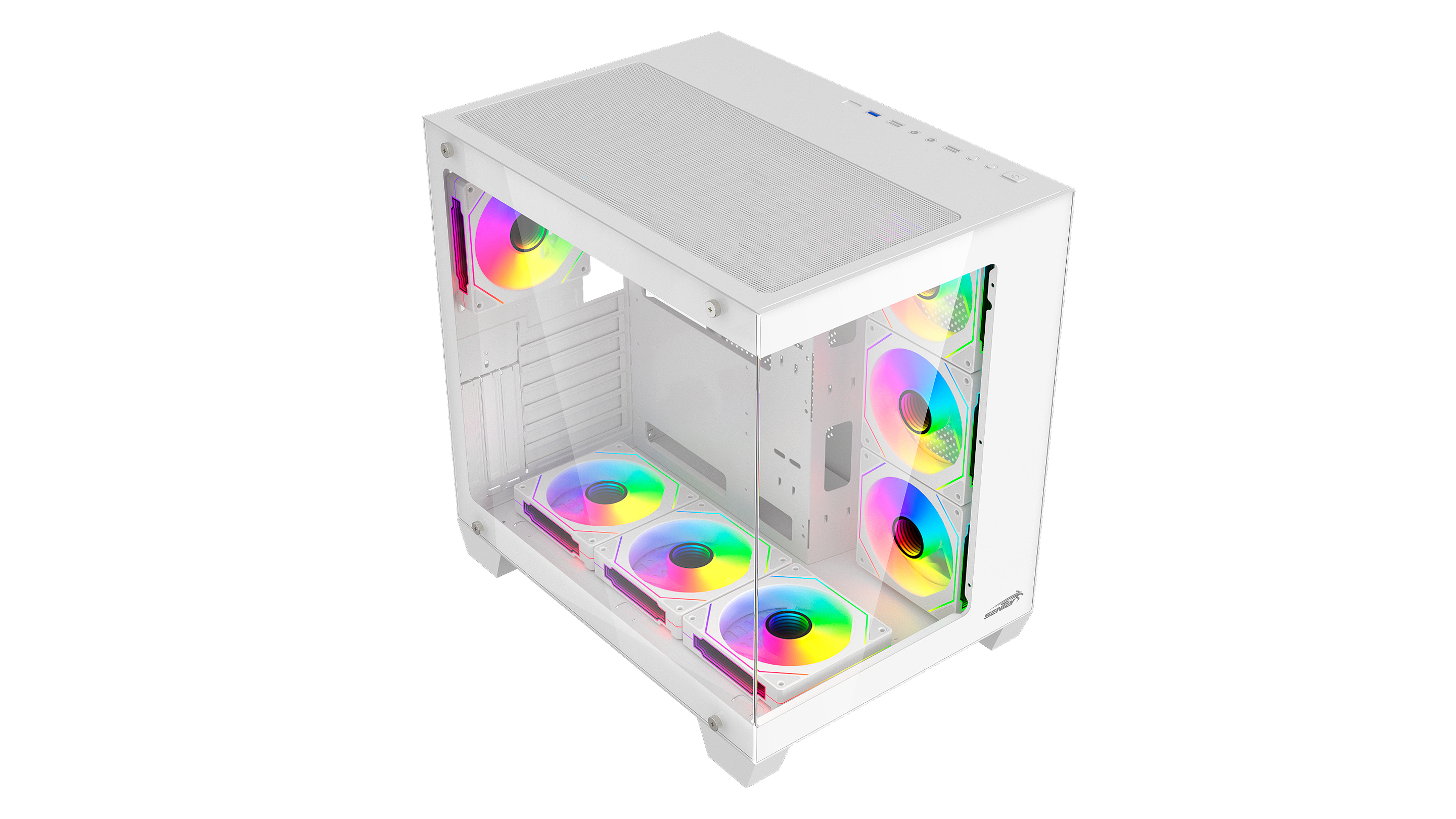 Gabinete Gamer Sentey Bearer Pro X7 Fan ARGB White BEARER-PRO-WHTA