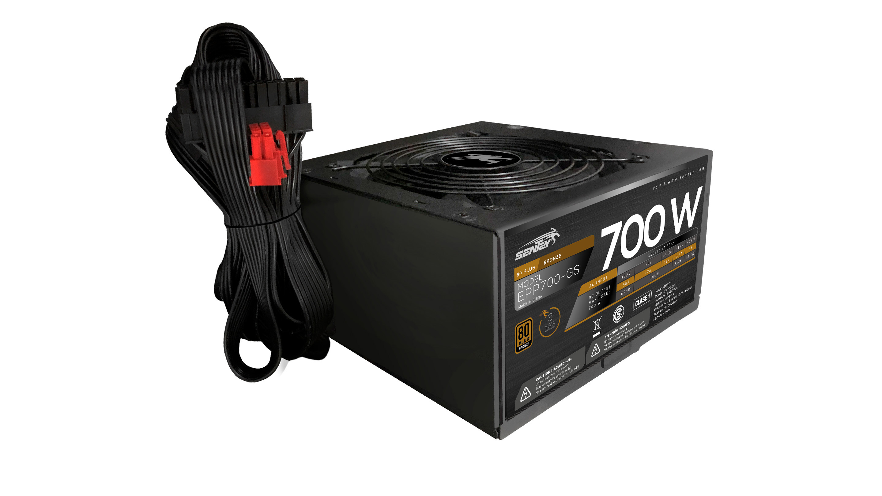 Fuente Certificada Sentey 700W 80 Plus Bronze EPP700-GS