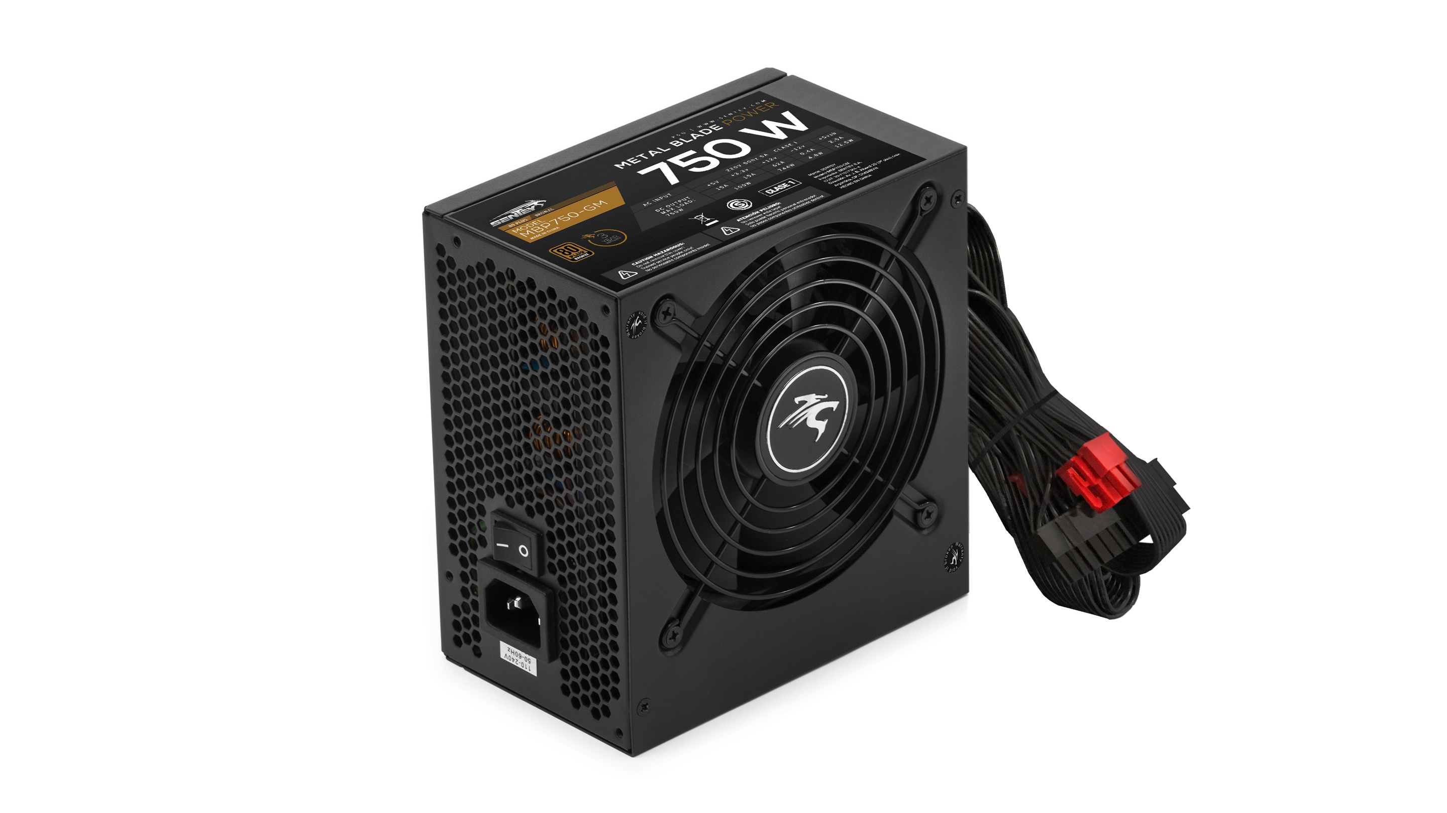 Fuente Certificada Sentey 750W 80 Plus Bronze Metal Blade Semi Modular MBP750-GM