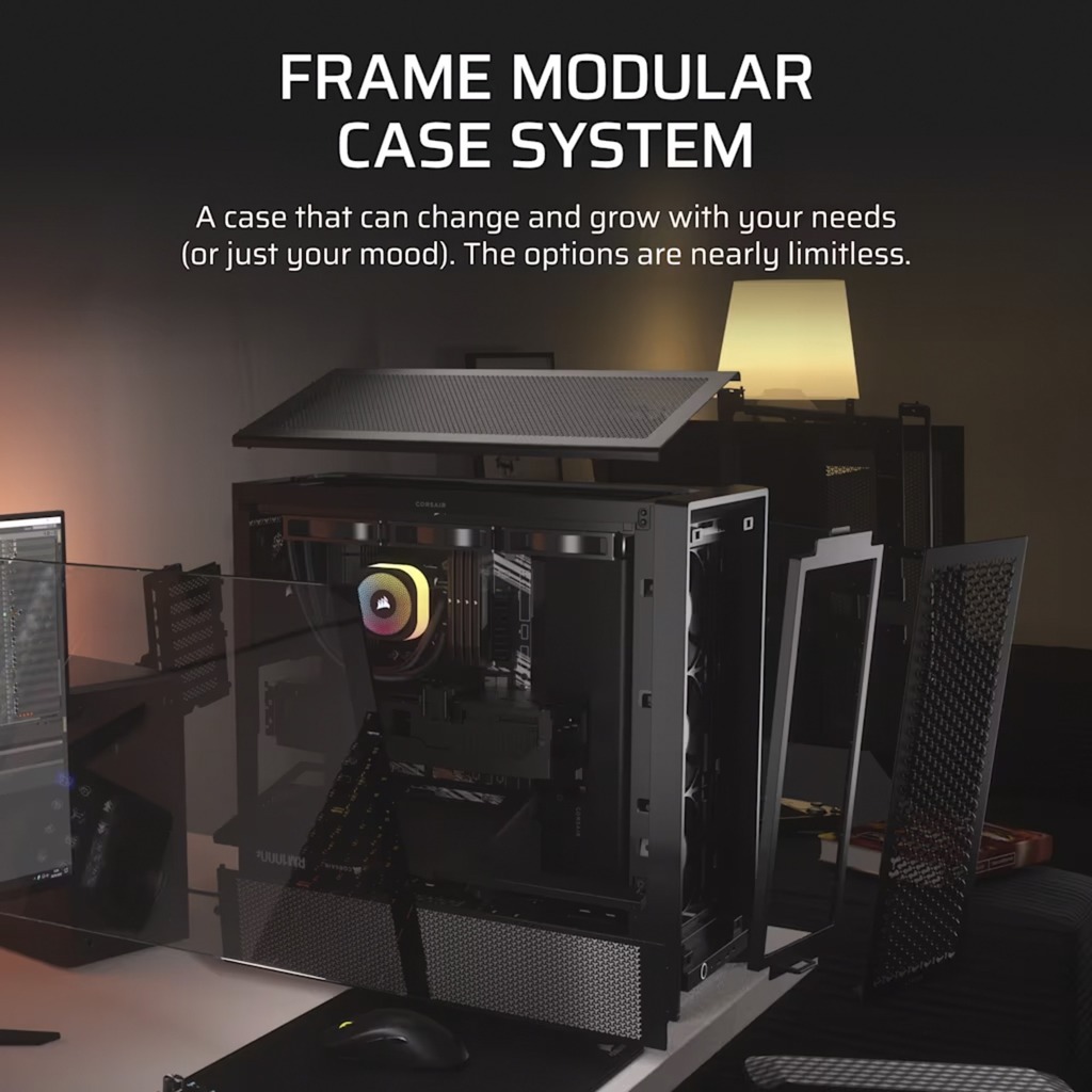 Gabinete Gamer Corsair Frame 4000D RS X3 Fan Black CC-9011312-WW