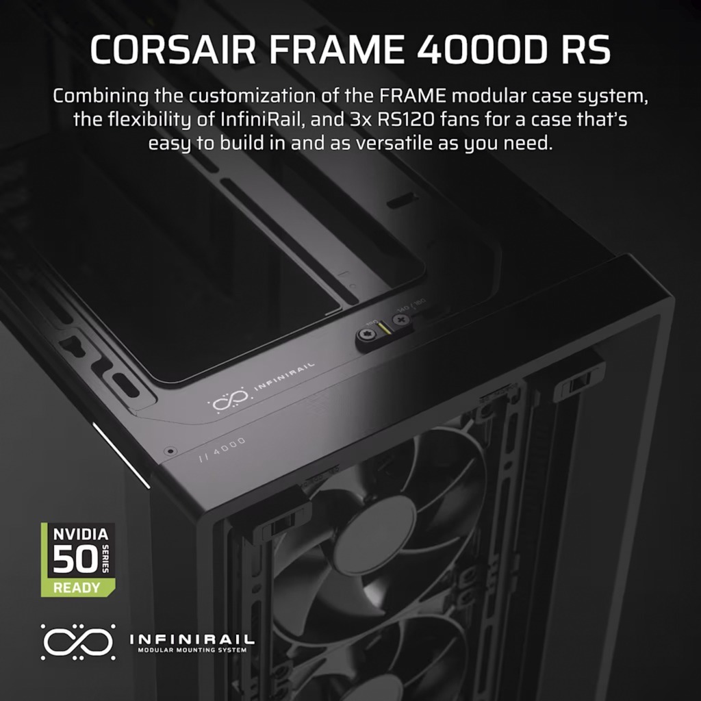 Gabinete Gamer Corsair Frame 4000D RS X3 Fan Black CC-9011312-WW