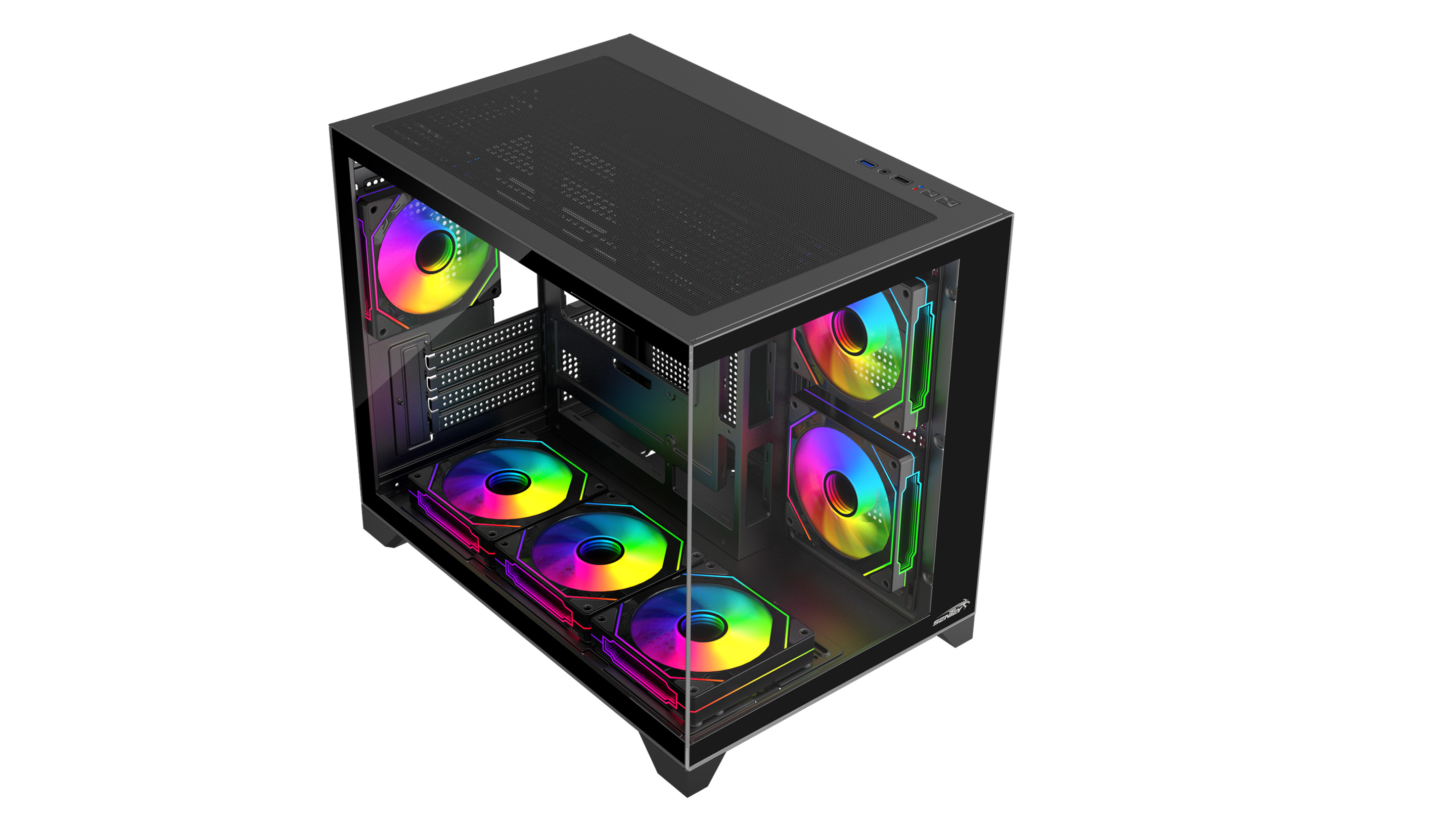 Gabinete Gamer Sentey A20 PRO X6 Fan ARGB Black A20PRO-BLK